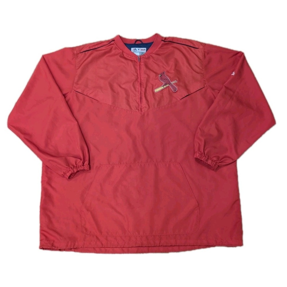 Majestic St. Louis Cardinals Authentic Lightweight Jacket 3XL Tall 3XT MLB Red